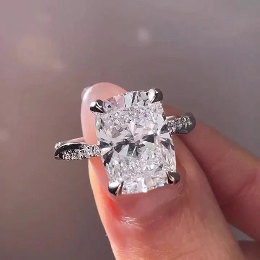 3.30 tcw cushion lab grown diamond engagement ring twisted band IGI certified bridal jewelry wedding ring luxury gift for her women elegant