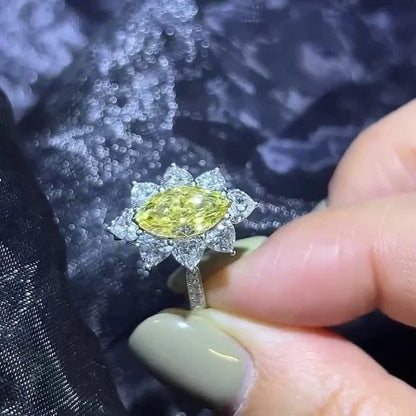3.30 TCW Fancy Blue Oval Lab Grown Diamond Engagement Ring | Hidden Halo Ring | IGI Certified 
