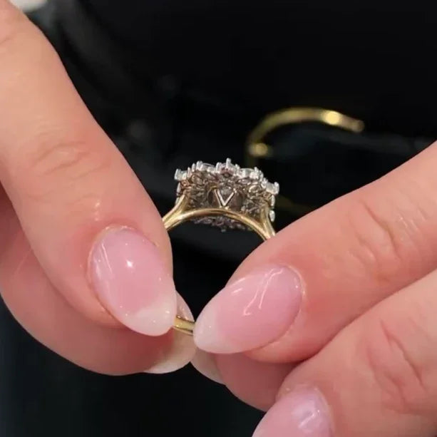 3.30 TCW Multi-Shape Lab Grown Diamond Engagement Ring | Halo Design with Oval, Marquise, Princess & Round Stones | IGI Certified 