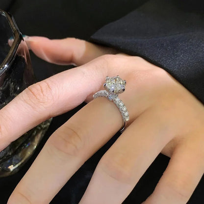 3.30 TCW Round Lab Grown Diamond Engagement Ring | Accent Design Ring | IGI Certified 