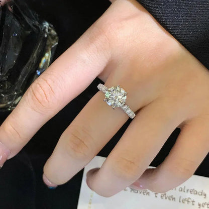 3.30 TCW Round Lab Grown Diamond Engagement Ring | Accent Design Ring | IGI Certified 