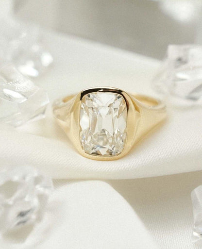 3.39 CT Cushion Lab Grown Diamond Engagement Ring | Full Bezel Solitaire Design | IGI Certified 