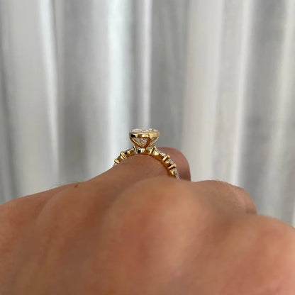 3.40 TCW Oval Lab Grown Diamond Engagement Ring | Bezel Setting | IGI Certified 
