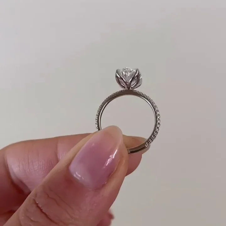 3.00 CT oval cut lab grown diamond ring side stones marquise round IGI certified engagement wedding ring bridal jewelry luxury timeless elegant