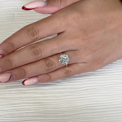 Elegant 3.50ct round lab grown diamond engagement ring IGI certified cathedral solitaire design bridal wedding ring luxury anniversary jewelry gift