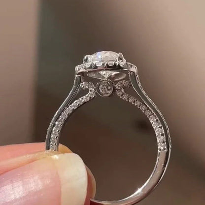 3.50 TCW Pear Lab Grown Diamond Engagement Ring | Halo Pavé Design | IGI Certified 