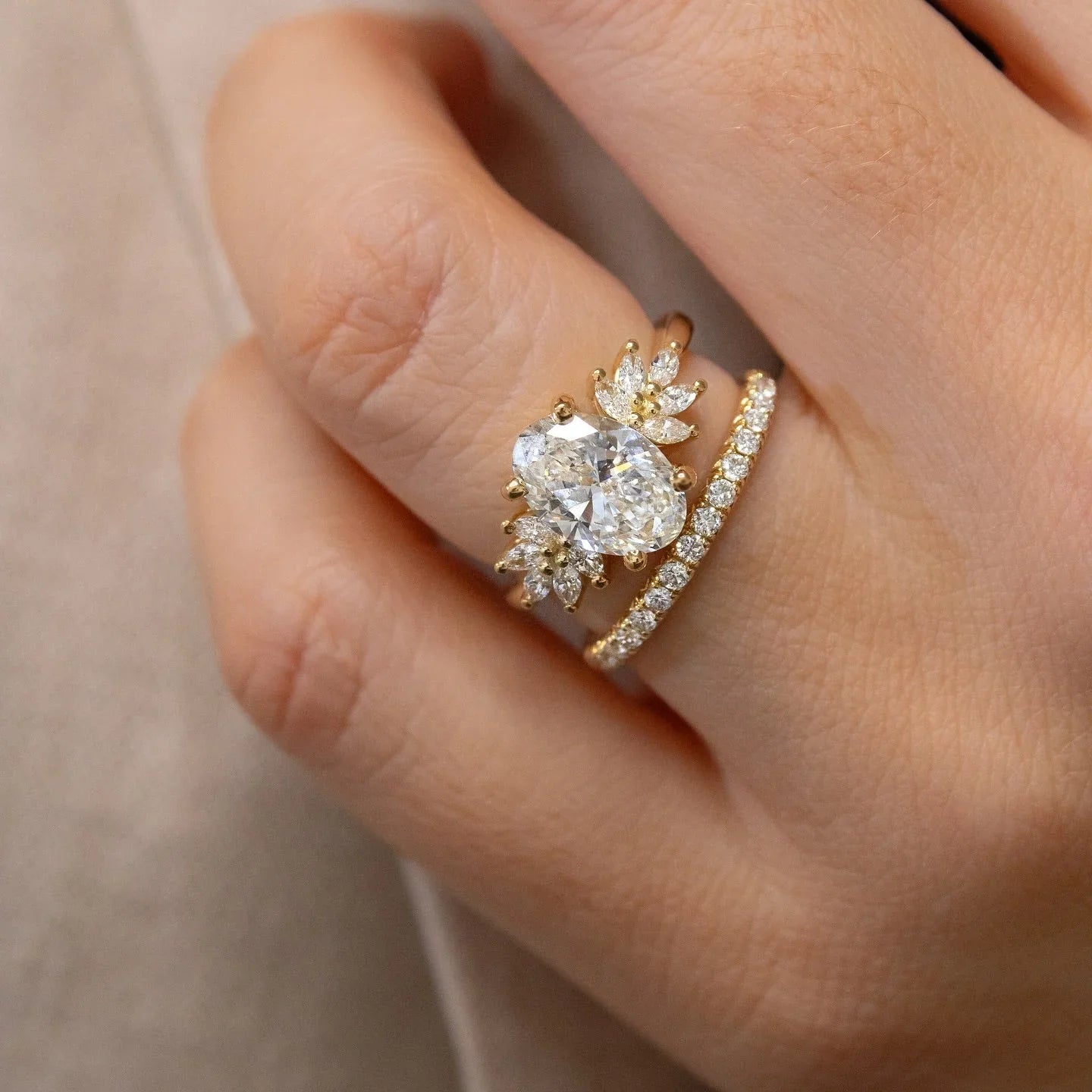 3.50ct Oval Cut Lab Grown Diamond Ring With Anastasia Setting Luxurious Engagement Ring and Wedding ring, Anniversary Gift For Women 