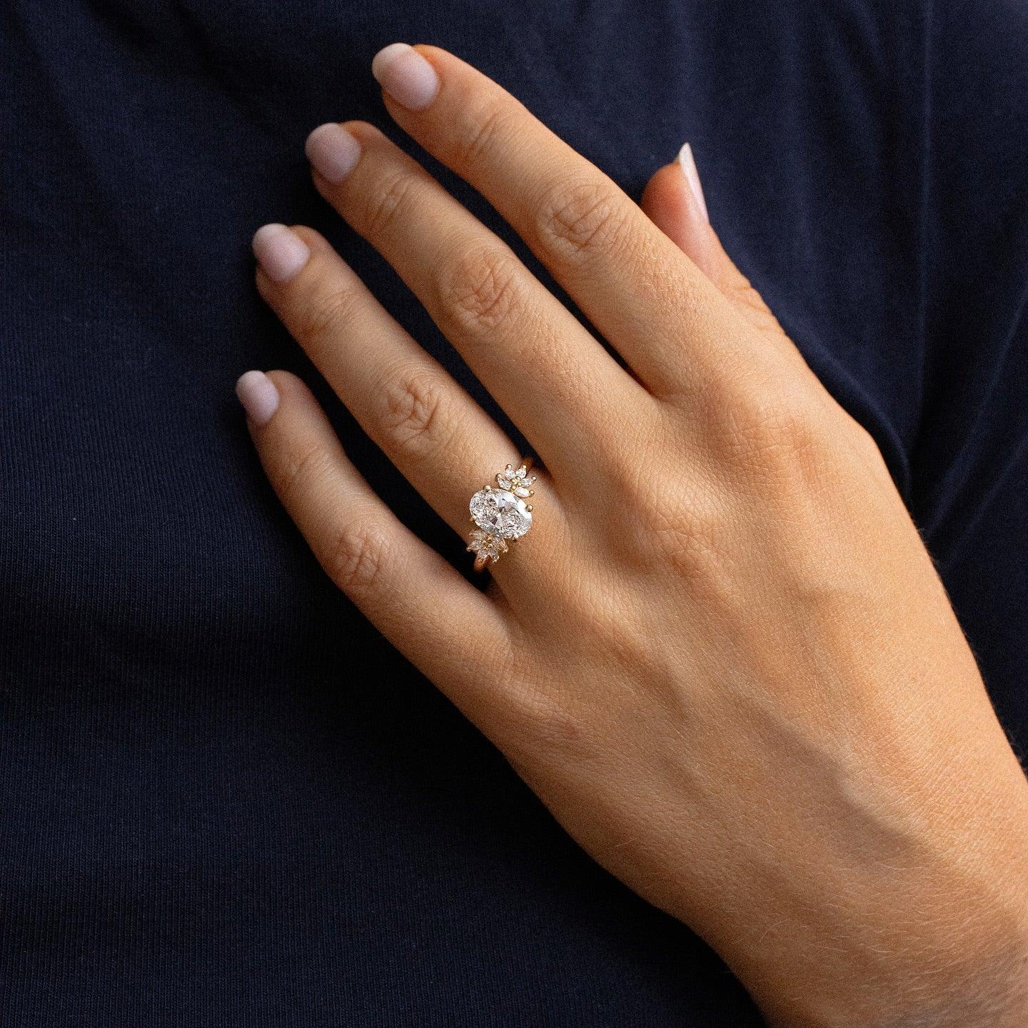 3.50ct Oval Cut Lab Grown Diamond Ring With Anastasia Setting Luxurious Engagement Ring and Wedding ring, Anniversary Gift For Women 