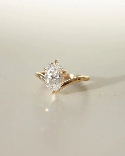 3.50ct oval solitaire lab grown diamond engagement ring IGI certified minimalist wedding ring classic bridal jewelry sustainable gift for women