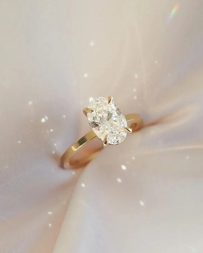 3.5ct oval lab grown diamond ring IGI certified luxury engagement wedding ring bridal jewelry promise ring anniversary gift for her sustainable