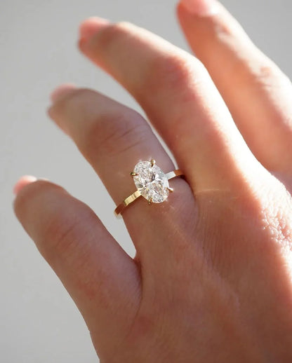 3.5ct oval cut lab grown diamond ring IGI certified luxury engagement wedding ring bridal jewelry anniversary promise ring for her women gift