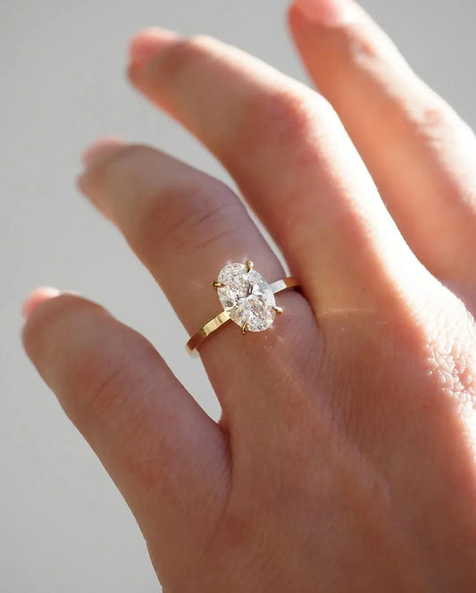 3.5ct oval cut lab grown diamond ring IGI certified luxury engagement wedding ring bridal jewelry anniversary promise ring for her women gift