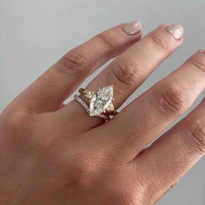 3.50 CT marquise lab grown diamond IGI certified engagement ring criss-cross band bridal wedding ring luxury elongated marquise diamond ring jewelry