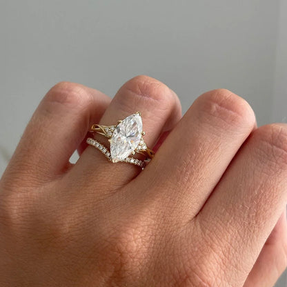 3.50 CT marquise lab grown diamond engagement ring criss-cross band IGI certified bridal wedding ring luxury diamond jewelry engagement gift ring