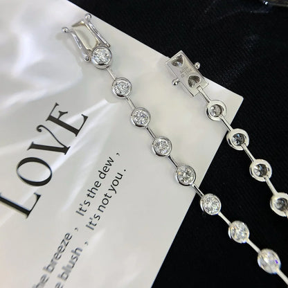 3.60tcw Round Lab Diamond Bezel Tennis Bracelet | White Gold | D-E-F VVS–VS | IGI Certified 