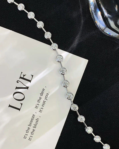 3.60tcw Round Lab Diamond Bezel Tennis Bracelet | White Gold | D-E-F VVS–VS | IGI Certified 