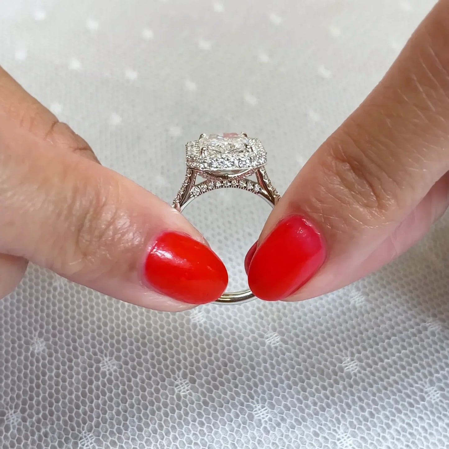 3.80 TCW radiant lab grown diamond engagement ring IGI certified double halo design bridal wedding ring luxury fine jewelry diamond ring gift