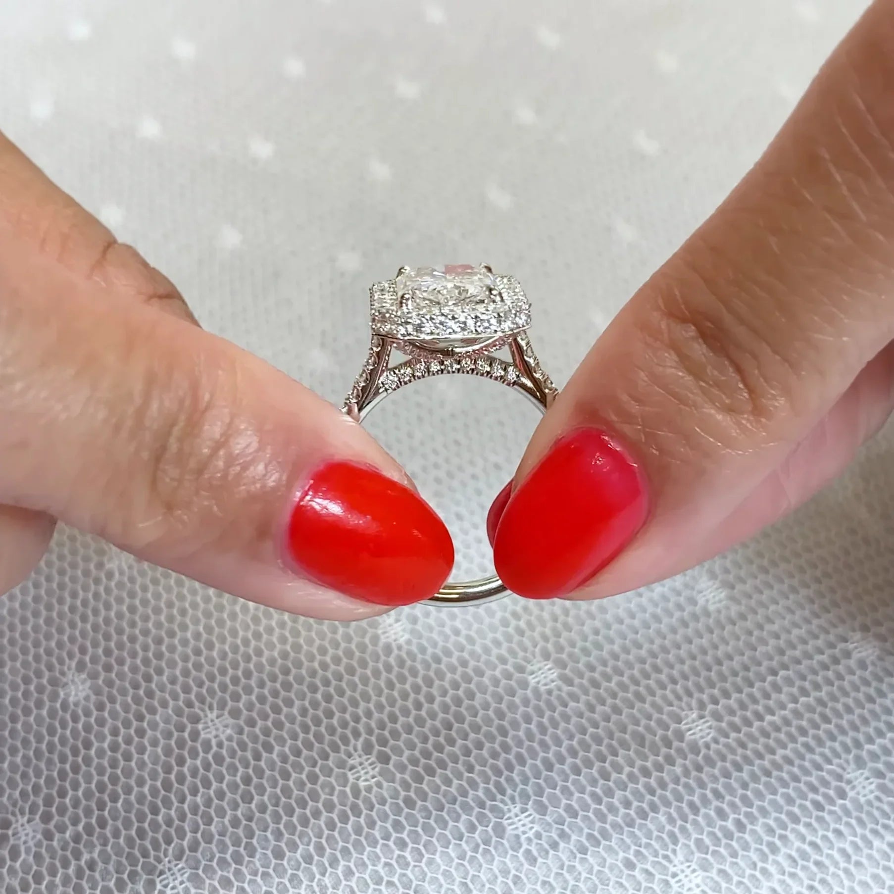3.80 TCW radiant lab grown diamond engagement ring IGI certified double halo design bridal wedding ring luxury fine jewelry diamond ring gift