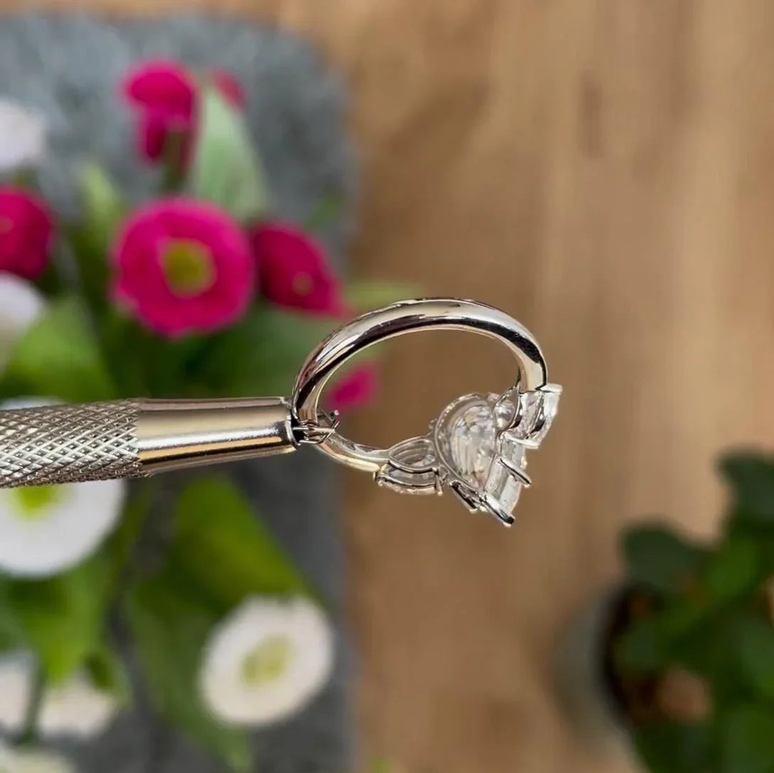 3.90 TCW Pear Lab Grown Diamond Engagement Ring | Multi-Stone Ring | IGI Certified 