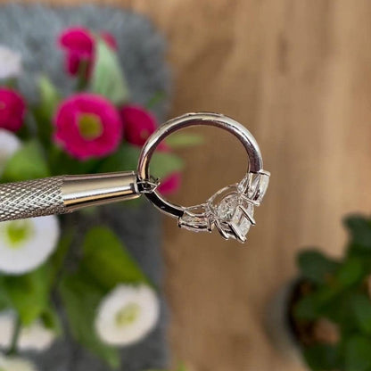 3.90 TCW Pear Lab Grown Diamond Engagement Ring | Multi-Stone Ring | IGI Certified 