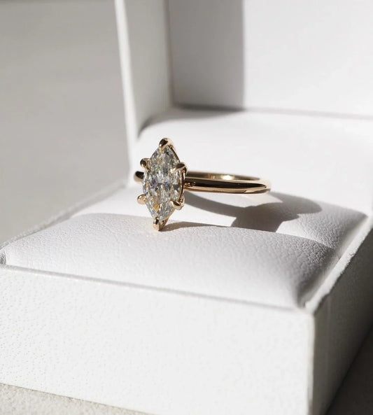 3ct marquise solitaire lab grown diamond ring IGI certified luxury engagement ring wedding ring anniversary promise ring for her fine jewelry