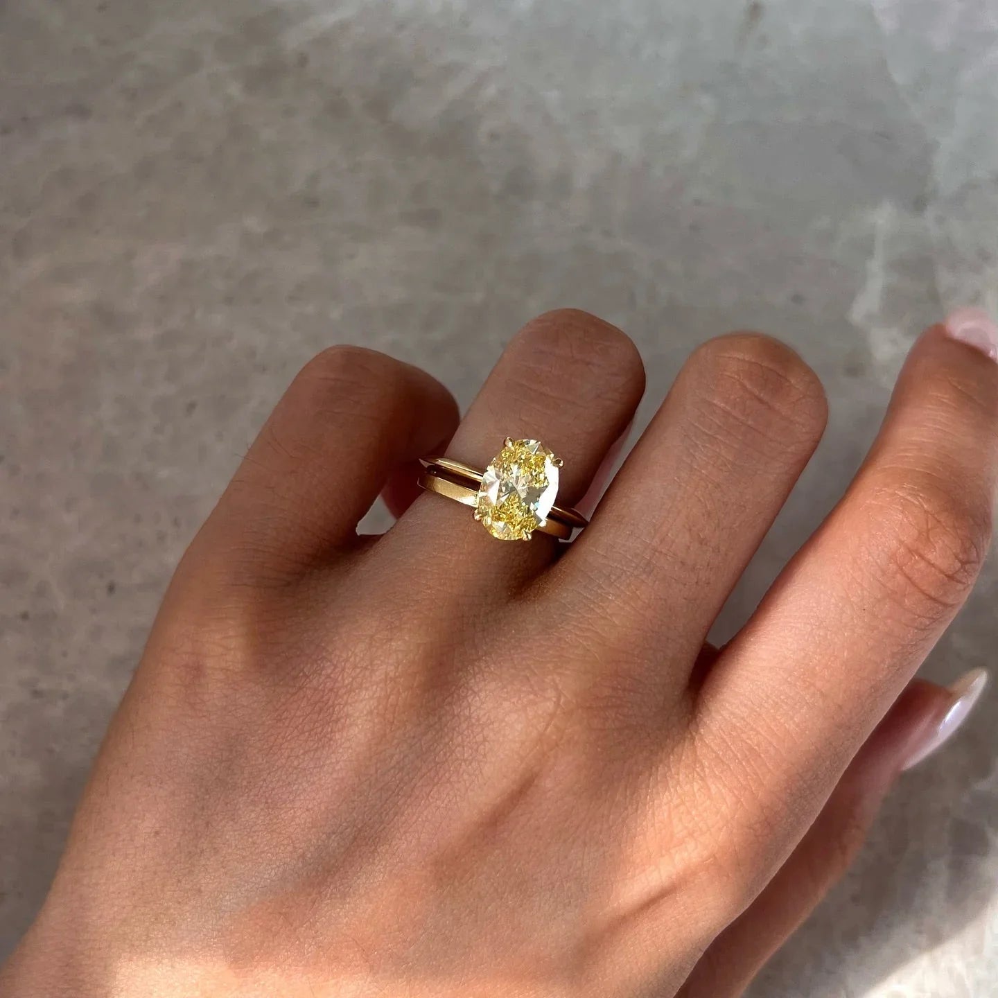 3ct oval cut solitaire lab grown diamond ring IGI certified fancy color minimalist engagement wedding ring marriage gift for her fine jewelry