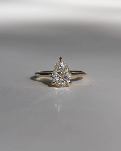 3ct pear cut lab grown diamond ring engagement ring IGI certified luxury wedding ring anniversary bridal gift fine jewelry for her women ring