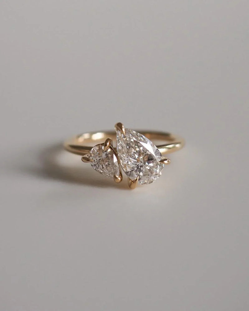 3tcw Duet Pear Toi Et Moi Lab Grown Diamond Ring | IGI Certified |Anniversary Gift For Women