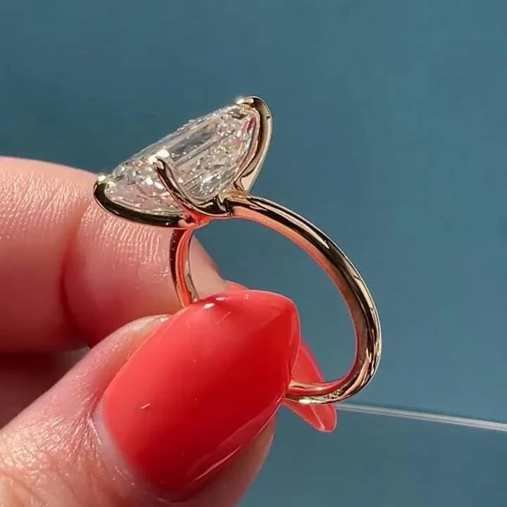 4.00 CT emerald lab grown diamond engagement ring IGI certified solitaire design luxury bridal wedding ring anniversary gift sustainable fine jewelry