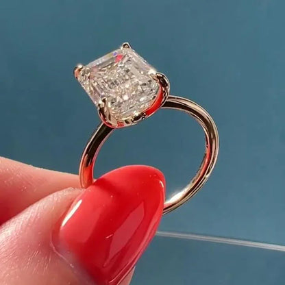 Luxury 4.00 CT emerald cut lab grown diamond IGI certified engagement ring solitaire wedding bridal ring elegant anniversary gift sustainable jewelry
