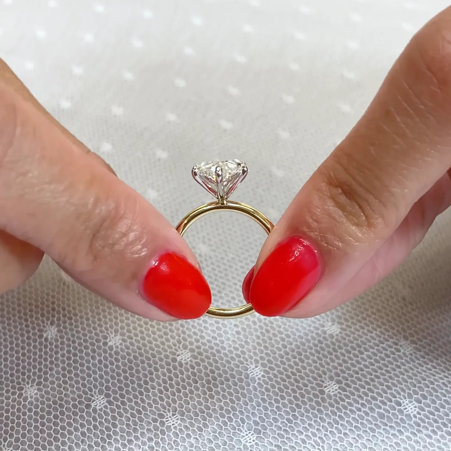 Luxury 4.00 CT pear cut lab grown diamond engagement ring IGI certified two-tone solitaire wedding bridal anniversary gift sustainable jewelry piece