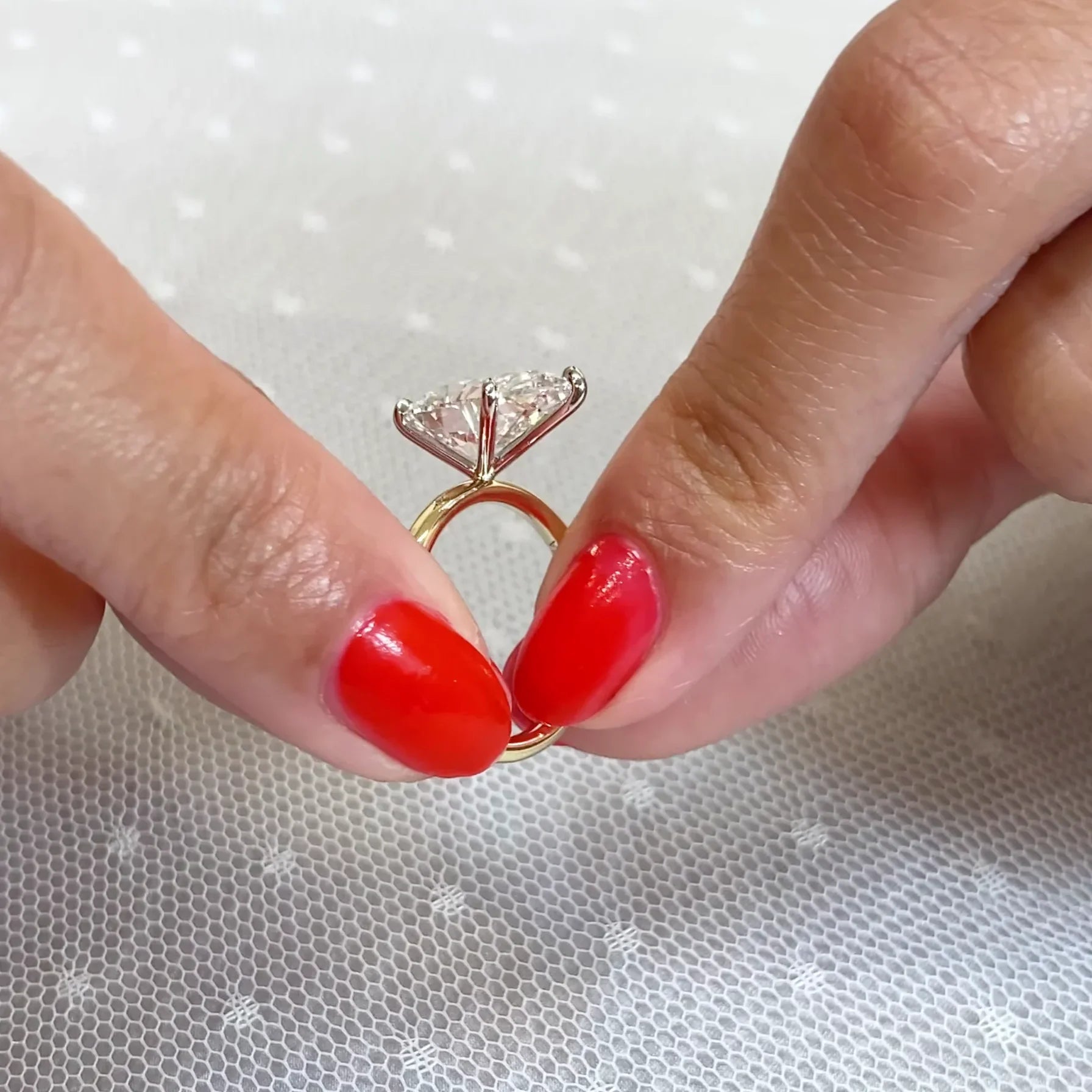 4.00 CT Pear Lab Grown Diamond Engagement Ring | Two-Tone Solitaire Design | IGI Certified 