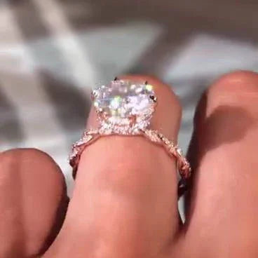 4.00 CT round lab grown diamond engagement ring IGI certified twist band wedding bridal luxury anniversary gift sustainable jewelry ring elegant design