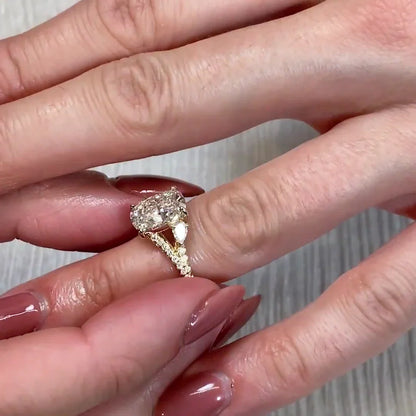 4.00 TCW Cushion Lab Grown Diamond Engagement Ring | Split Band Ring | IGI Certified 