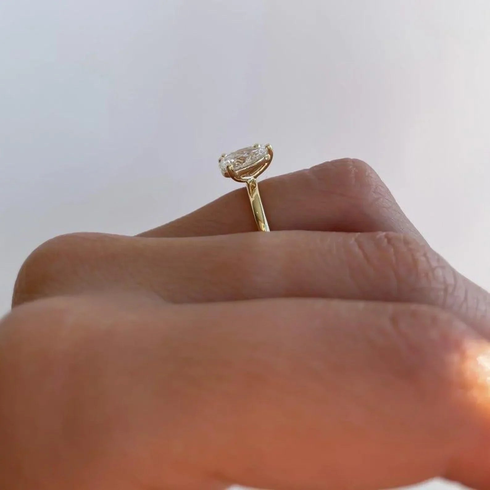 4.00 TCW Oval and Pear Lab Grown Diamond Engagement Ring | Toi Et Moi Ring | IGI Certified 