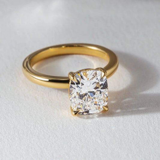 4.0 CT cushion cut lab grown diamond ring luxury wedding engagement promise ring for her anniversary bridal IGI certified elegant jewelry