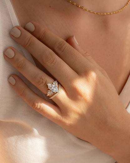 4.0 CT marquise lab grown diamond ring IGI certified Anastasia setting curved band engagement wedding anniversary gift for her luxury jewelry ring