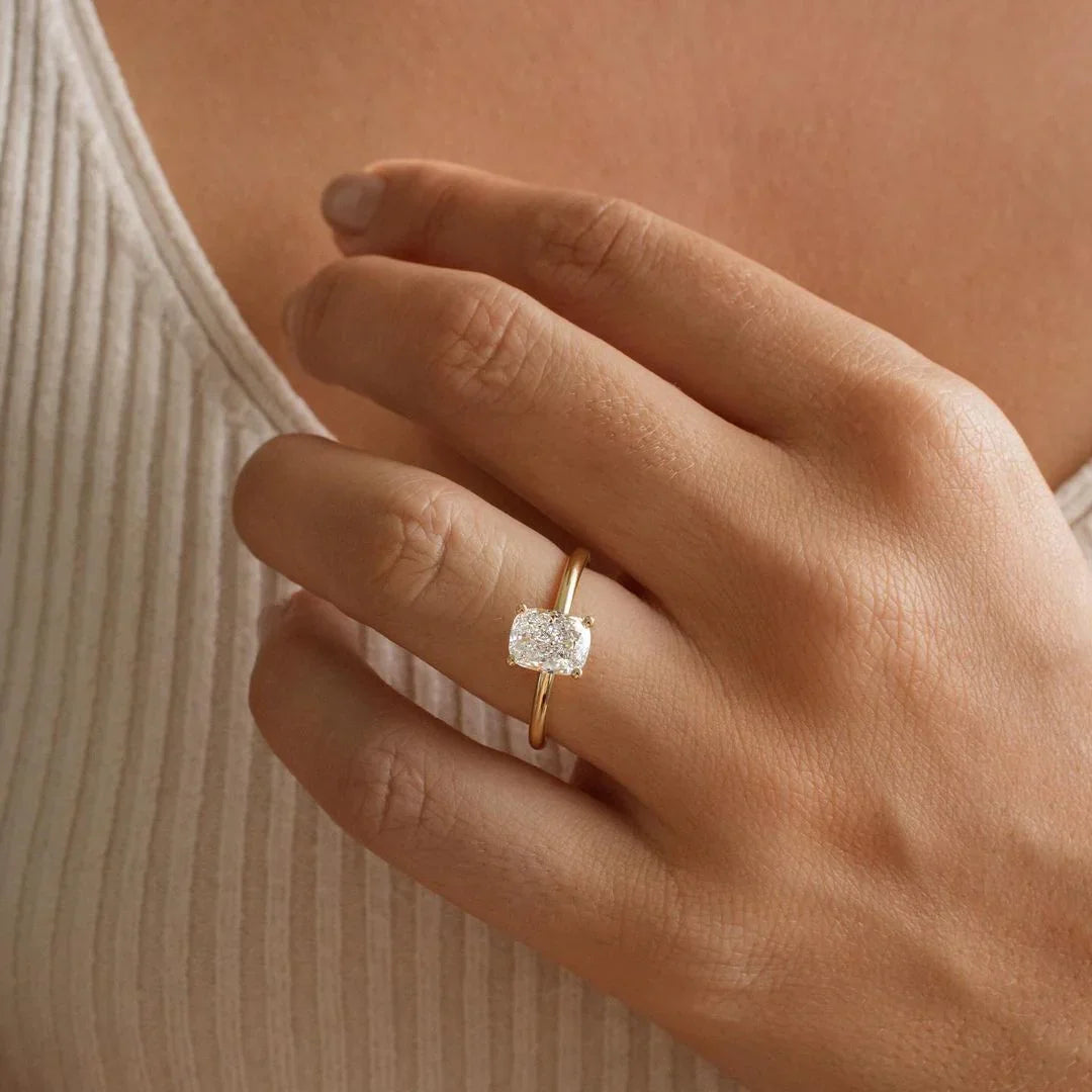 luxury 4.0ct oval cut lab grown diamond engagement ring hidden halo minimalist style wedding ring marriage gift for her elegant bridal jewelry piece