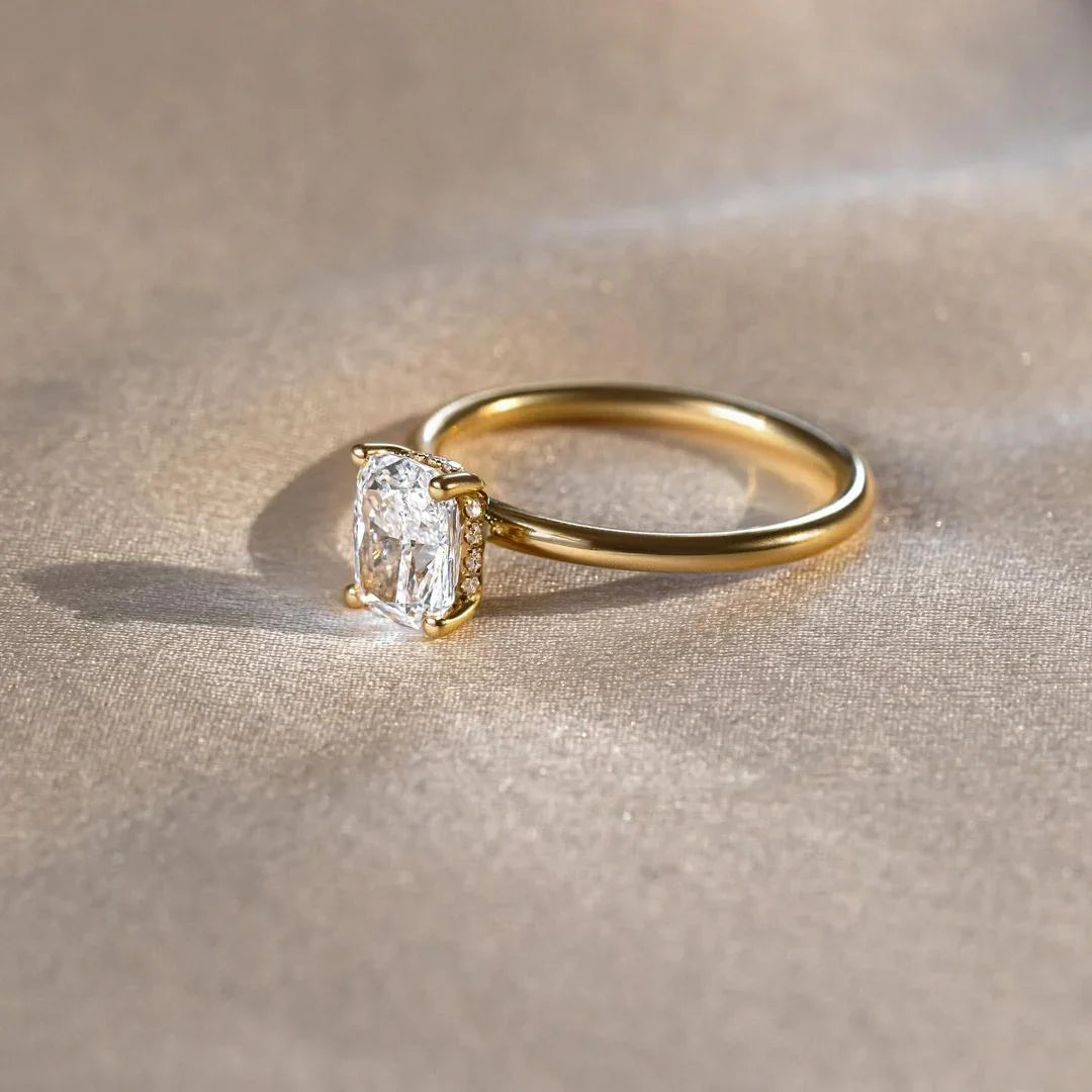 4.0 CT oval cut hidden halo lab grown diamond engagement ring IGI certified minimalist classic wedding bridal marriage gift for her elegant jewelry ring