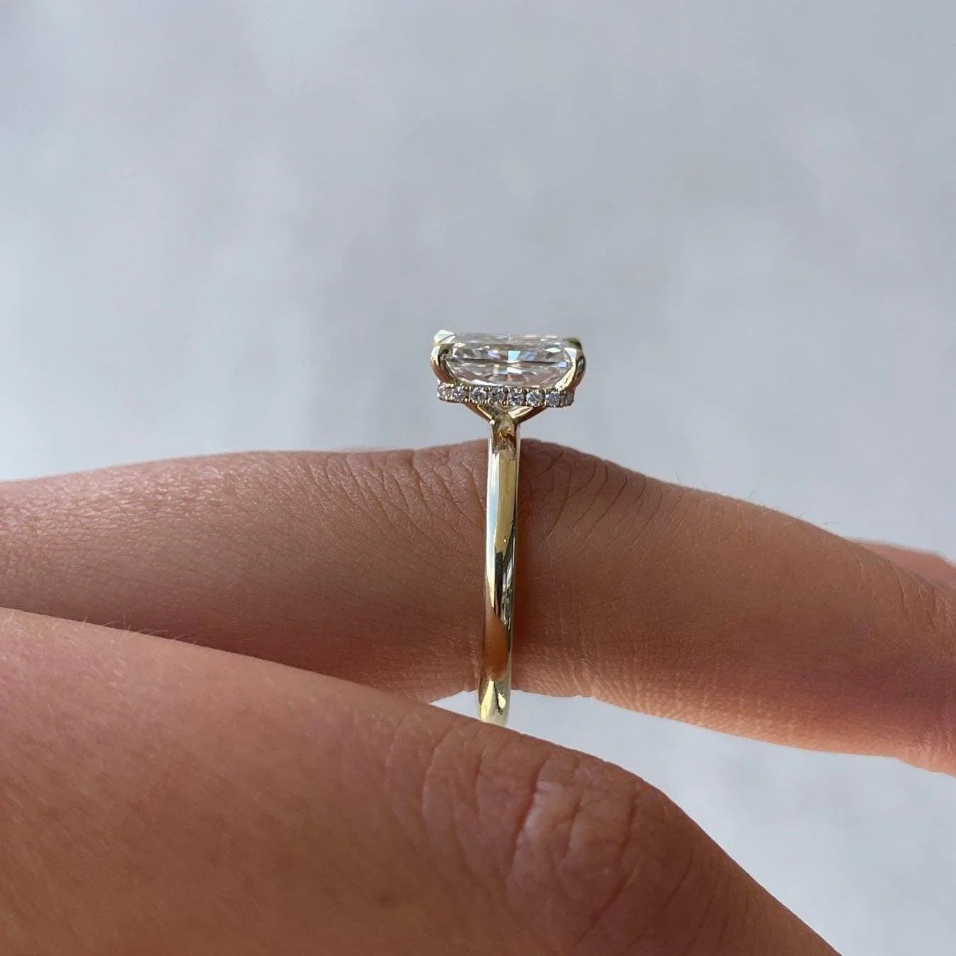 4.10 TCW radiant lab grown diamond IGI certified engagement ring hidden halo bridal wedding ring luxury jewelry gift for her women timeless design

