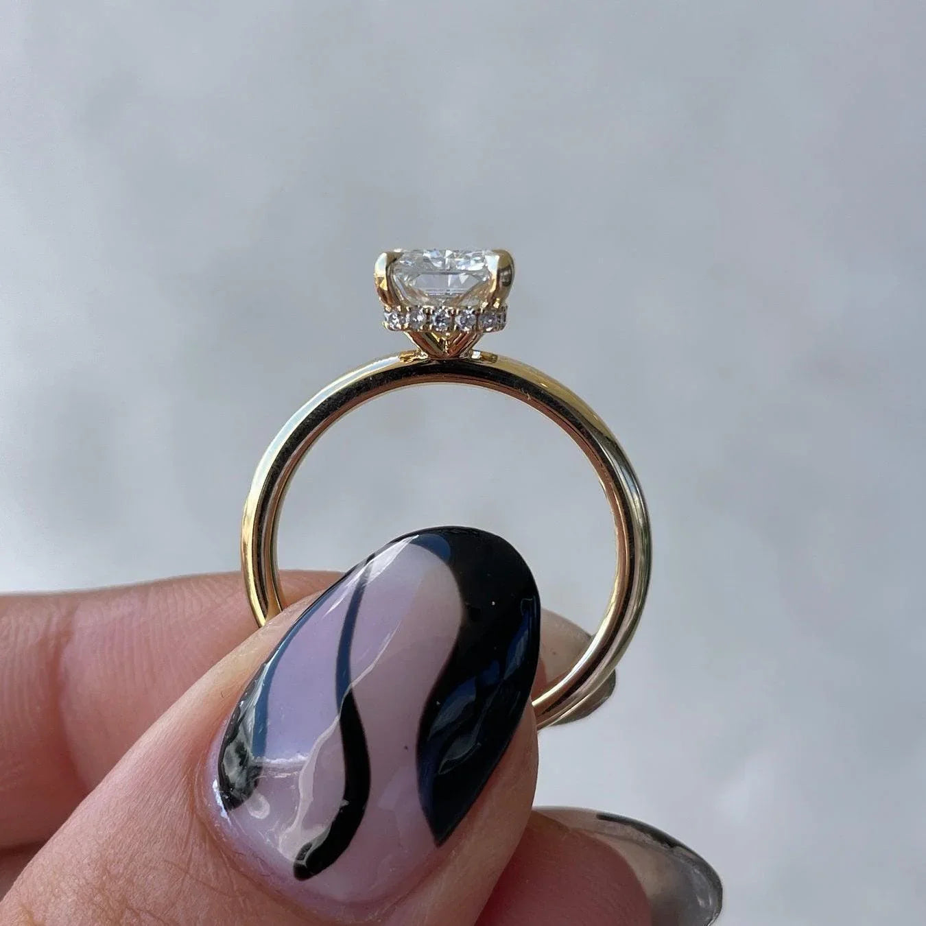 4.10 TCW Radiant Lab Grown Diamond Engagement Ring | Hidden Halo Design| IGI Certified 