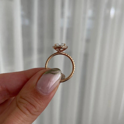 4.40 TCW Pear Lab Grown Diamond Engagement Ring | Halo Pavé Design | IGI Certified 