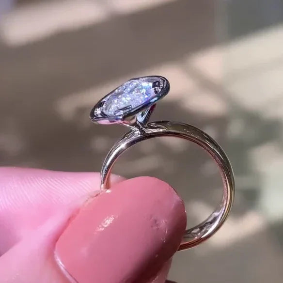 4.50 CT marquise lab grown diamond engagement ring IGI certified two tone hidden halo bridal wedding ring luxury gift for her women fine jewelry
