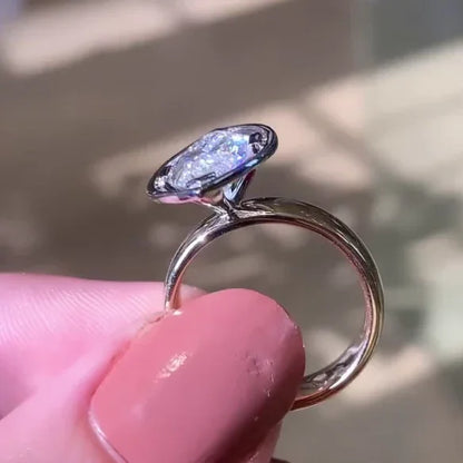 4.50 CT marquise lab grown diamond engagement ring IGI certified two tone hidden halo bridal wedding ring luxury gift for her women fine jewelry
