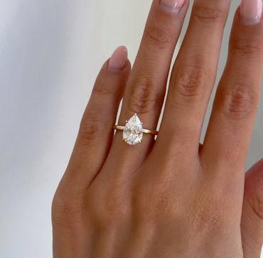4.50 CT pear lab grown diamond engagement ring solitaire design IGI certified wedding ring bridal jewelry luxury gift for her women elegant style
