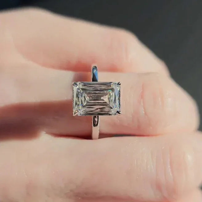 4.50 TCW Radiant Lab Grown Diamond Engagement Ring | Hidden Halo Ring | IGI Certified 