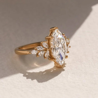 4.50ct marquise lab grown diamond engagement ring Anastasia setting minimalist design wedding ring bridal jewelry luxury gift for her women
