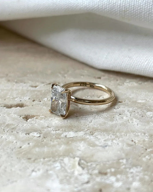 4.50ct radiant cut solitaire lab grown diamond engagement ring wedding ring birthday gift for her wife IGI style bridal jewelry luxury ring
