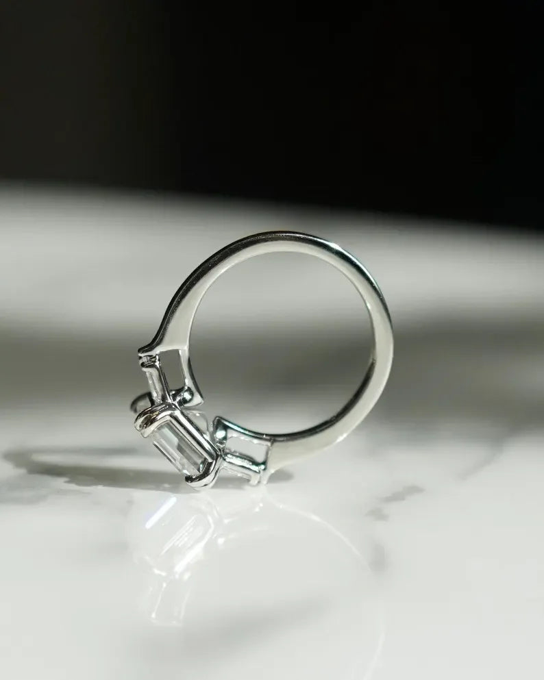 4.50TCW Asscher Lab Grown Diamond Engagement Ring | Double Prong Setting | IGI Certified 