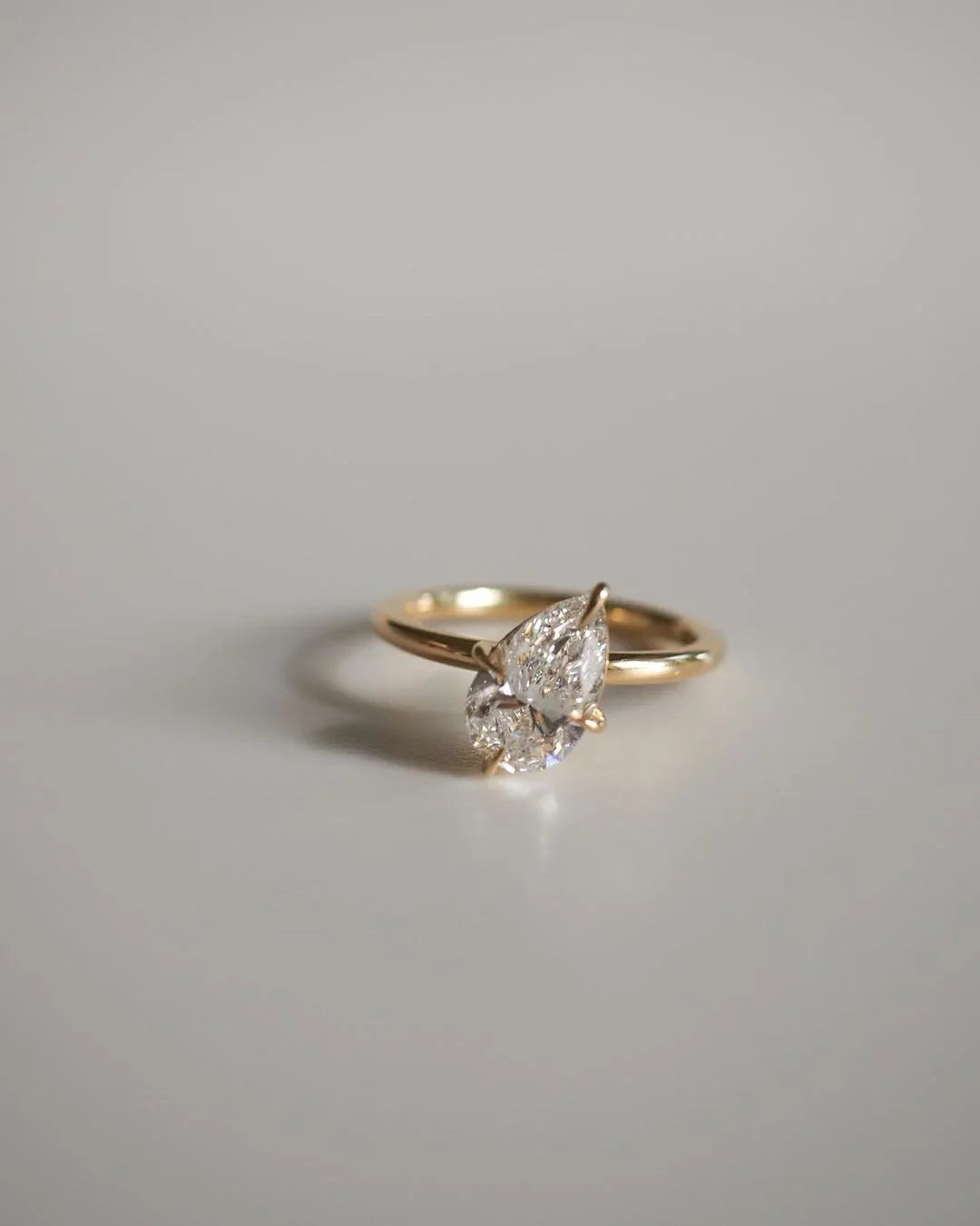 Pear 4.5ct lab grown diamond solitaire ring single stone engagement wedding ring anniversary gift for women elegant luxury bridal jewelry
